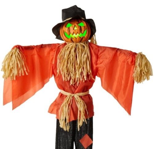Husker The Corn Keeper Animatronic Scarecrow Halloween Decor w/ LED Eyes - Lot 394