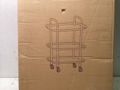 Small Storage Cart, Black and Peach - Lot 684