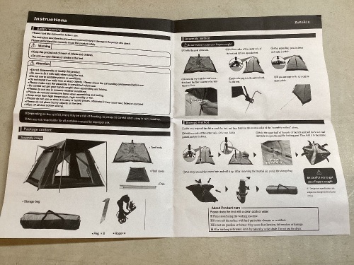 8 Person Pop Up Tent, may be missing hardware - Lot 329