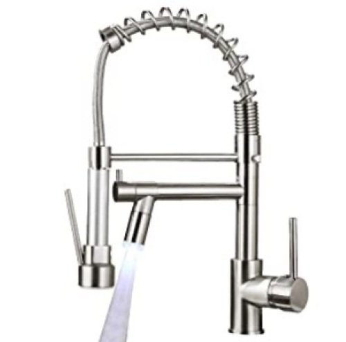 Aimadi Kitchen Sink Faucet Pull Down Sprayer, Brushed Nickel - Lot 461
