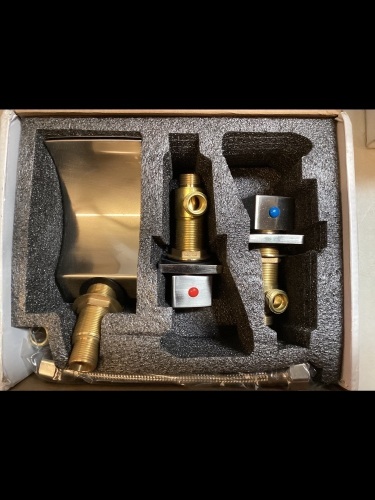Bathroom Faucet Waterfall Sink Mixer Tap, Brushed Nickel - Lot 466