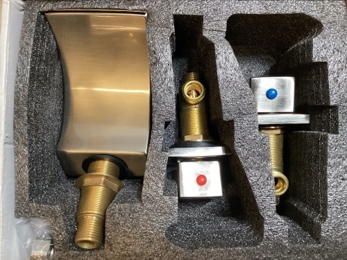 Bathroom LED Waterfall Faucet, Brushed Nickel - Lot 460