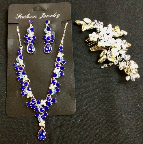 Necklace, Earrings & Hair Jewel Bundle - Lot 82