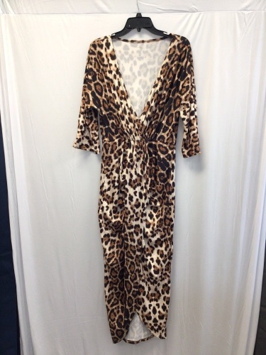 Womens Animal Print Dress, L - Lot 214