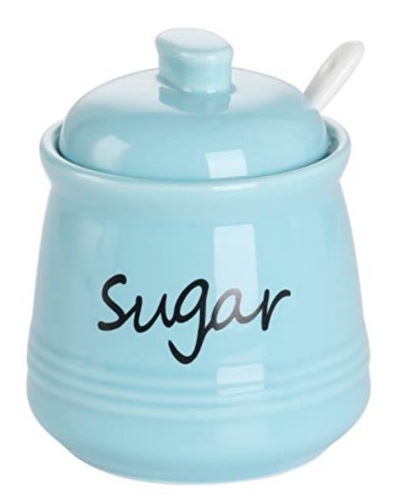 Ceramic Sugar Bowl with Lid and Spoon 12oz - Lot 246