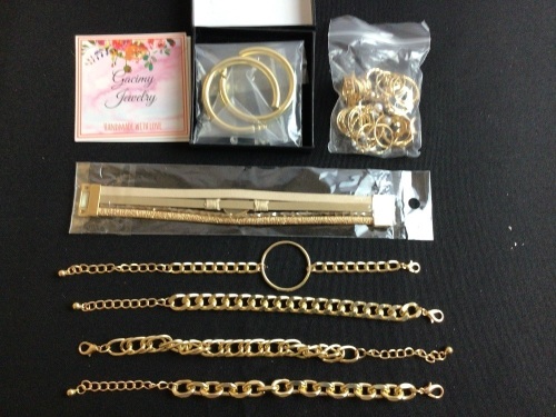 Gold Jewelry Bundle, Earrings, Rings & Bracelets - Lot 281