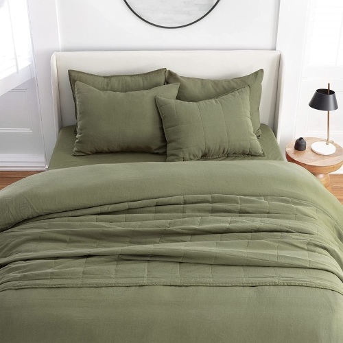 Welhome Relaxed Linen Cotton Duvet Set, Full/ Queen - Lot 321