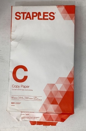 Staples Legal Copy Paper 9 Reams - Lot 189