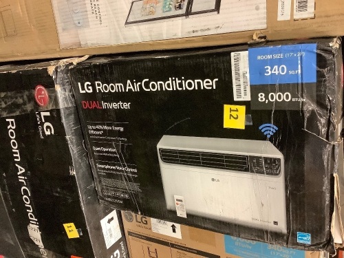 LG Electronics 8,000 BTU Dual Inverter Smart Window Air Conditioner Cools 350 Sq. Ft. with Remote, Wi-Fi Enabled - Lot 12