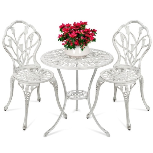 3-Piece Cast Aluminum Patio Bistro Furniture Set - Lot 125