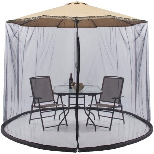 Adjustable Bug Net Accessory for Patio Umbrella w/ Zippered Door - 9ft - Lot 307