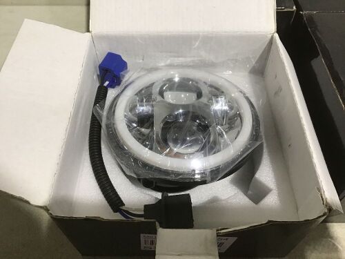 Lot of (4) Round LED Headlights   - Lot 190