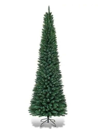 8 ft. Unlit Pencil Artificial Christmas Tree Slim Stand Green - Lot 323