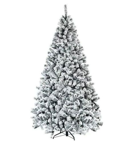 7.5 ft. Unlit Premium Snow Flocked Hinged Artificial Christmas Tree with Metal Stand - Lot 477