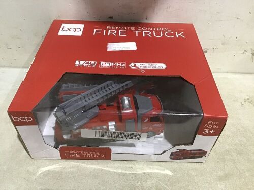 Remote Control Fire Truck Toy RC Cars with LED Lights - Lot 543