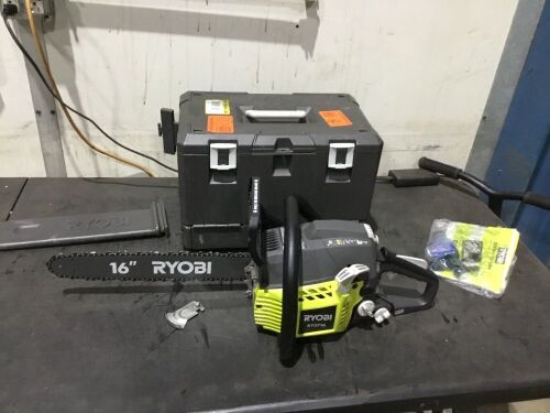 RYOBI 16 in. 37cc 2-Cycle Gas Chainsaw with Heavy-Duty Case - Engine Has Compression, Not Tested Further - Lot 137