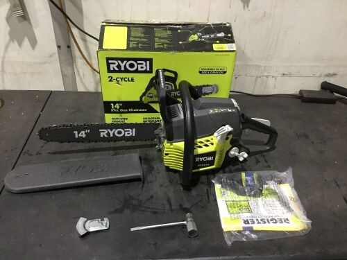 RYOBI 14 in. 37cc 2-Cycle Gas Chainsaw - Engine Has Compression, Not Tested Further - Lot 206