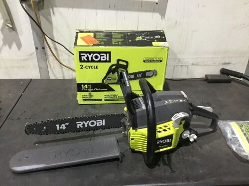 RYOBI 14 in. 37cc 2-Cycle Gas Chainsaw - Engine Has Compression, Not Tested Further - Lot 248