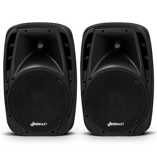 Dual 10" 1600W Powered Bluetooth Mic Speaker Speakers - Lot 254