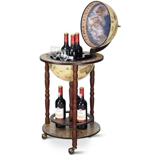 17" Italian Style Wooden Globe Wine Rack - Lot 520