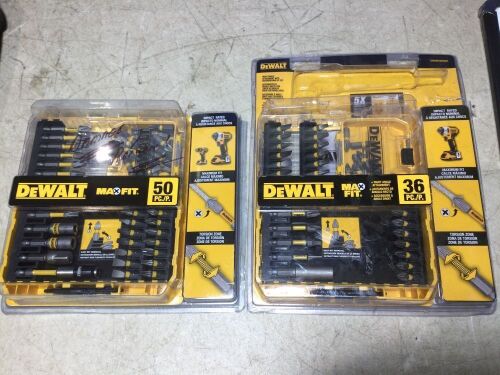 DEWALT MAXFIT Screwdriving Set & Steel Screwdriving Bit Set with Right Angle Adapter - Unknown if Complete  - Lot 283
