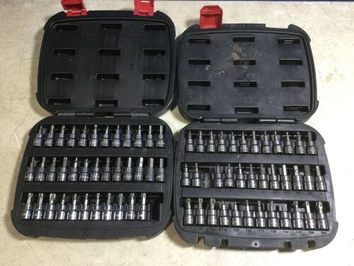 Lot of (2) Husky 3/8 in. Drive Master Bit Socket Set (37-Piece) - Missing & Broken Pieces  - Lot 293