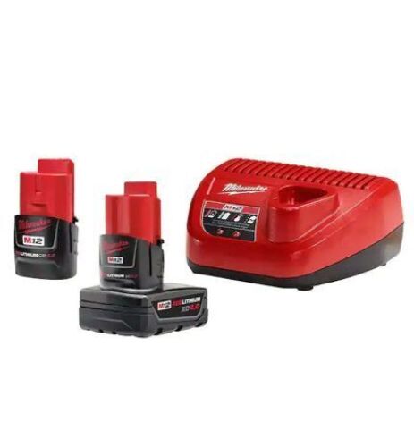 Milwaukee M12 12-Volt Lithium-Ion 4.0 Ah and 2.0 Ah Battery Packs and Charger Starter Kit - Lot 73