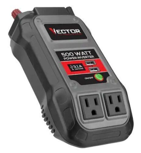 Vector 500 Watt Power Inverter, Dual Power Inverter, Two USB Charging Ports - Lot 262
