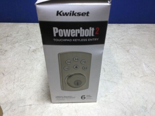 Kwikset Powerbolt2 Satin Nickel Single Cylinder Keypad Electronic Deadbolt Featuring SmartKey Security - Lot 442