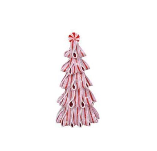 Case of (2) 9" Candy Striped Tabletop Clay Christmas Tree - Lot 506