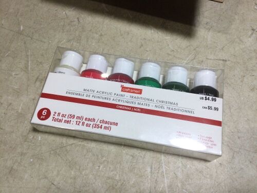 Case of (6) Craftsmart Matte Acrylic Paint, Traditional Christmas, 6 pc  - Lot 443