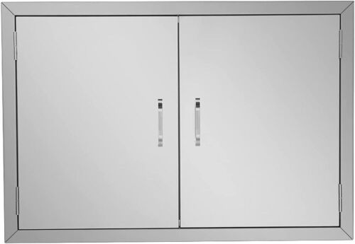 Double Door Stainless Steel Cabinet Door 30.5 x 21 x 1.5 Inches Built-in  - Lot 772