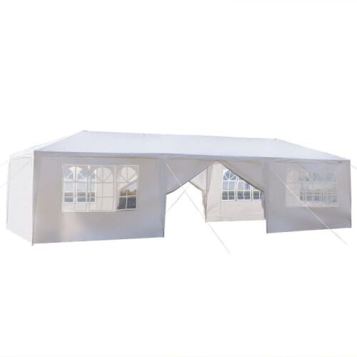Gazebo Canopy Outdoor Party Wedding Tent with Spiral Tubes 10' x 30' 8 sides  - Lot 239
