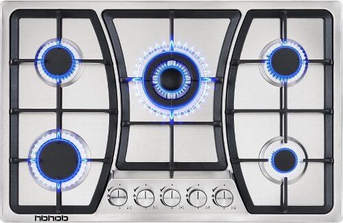 Built-in Gas Stove Top 5 Burners, Cast Iron Grates, 30"  - Lot 122
