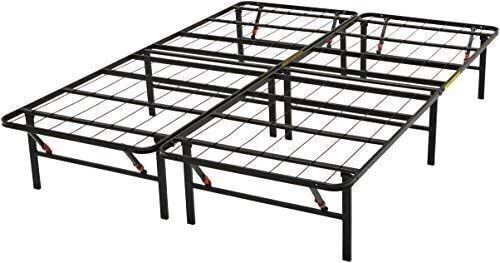 Amazon Basics Foldable Metal Platform Bed Frame with Tool Free Setup, 14 Inches High, Full, Black  - Lot 89