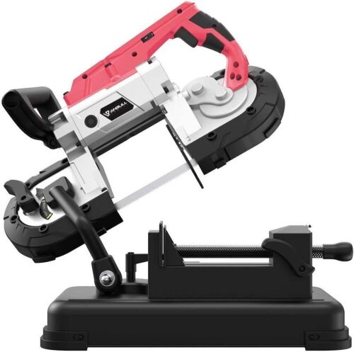 Anbull Portable Band Saw, 45°-90° Metal Cutting, 10A 1100W Motor, 5-inch Deep Cut, with .025-by-44-7/8-Inch 14 TPI Saw Blade and Led Spotlight  - Lot 37