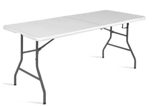 6 ft. Folding Rectangle Portable Plastic Indoor Outdoor Picnic Table - Lot 498
