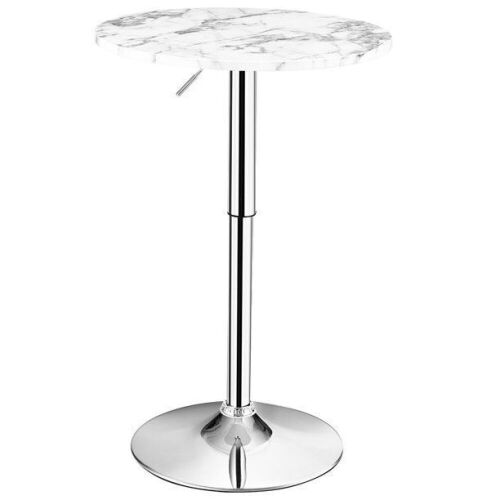 Round Bistro Bar Table Height Adjustable 360-degree Swivel - Lot 535