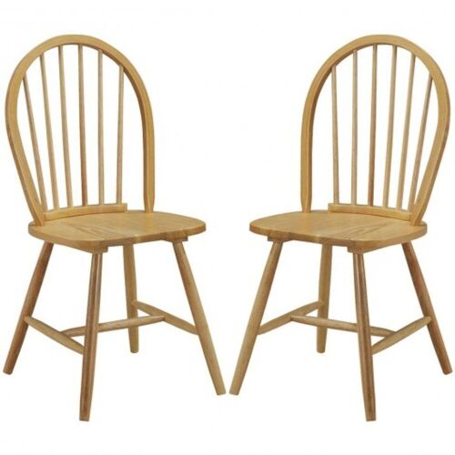 Windsor Wood Chair with Spindle Back, Set of 2  - Lot 909