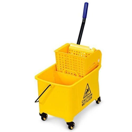 Commercial Mop Bucket Side Press Wringer on Wheels 21 Quart  - Lot 719