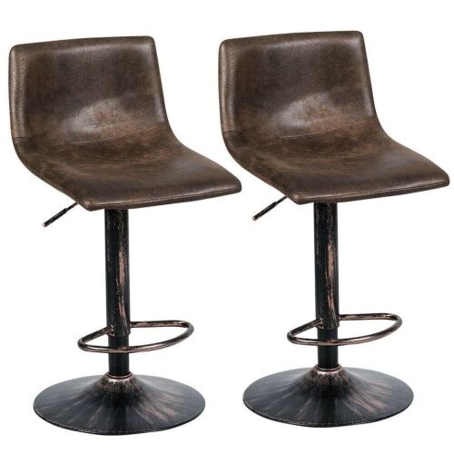 Adjustable Swivel Fabric Bar Stools, Set of 2 - Missing 2 Bolts - Lot 898