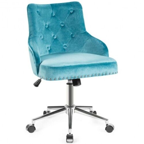 Tufted Upholstered Swivel Computer Desk Chair With Nailed Trim - Lot 929