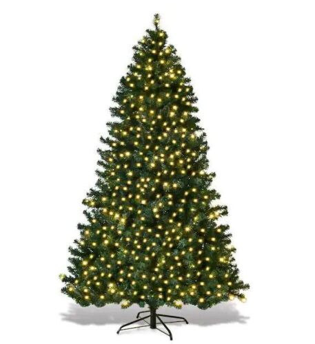 8 ft. Pre-Lit PVC Hinged Artificial Christmas Tree with 430 LED Lights - Lot 671