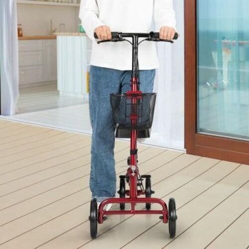 Foldable Knee Walker W/ Basket and Dual Brakes - Lot 737