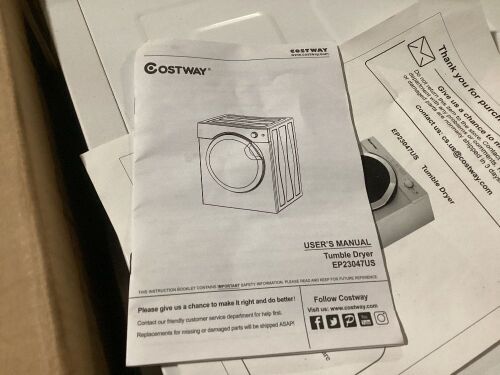 3.0 Cu Ft Electric Tumble Compact Laundry Dryer  - Lot 429