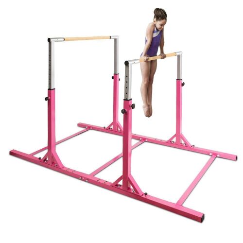 Kids Gymnastics Parallel Bars Double Horizontal Bars Adjustable Width & Height - Lot 503
