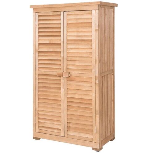 63" Tall Wooden Garden Storage Shed in Shutter Design - Lot 706