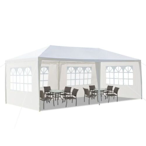 10' x 20' Party Tent Wedding Canopy Gazebo Wedding Tent Pavilion with 4 Side Walls  - Lot 1075