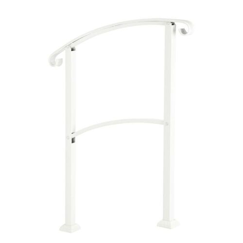 3-Step Adjustable White Wrought Iron Handrail - Lot 1182