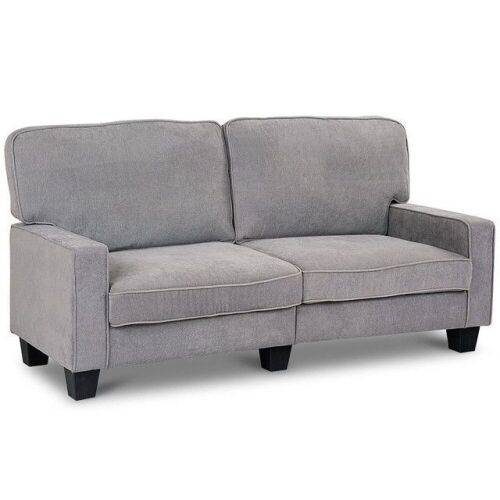 Upholstered Curved Armrest Fabric Sofa - Lot 77